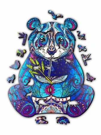 Деревянный пазл "Панда с веткой" МДФ UD-HD20032