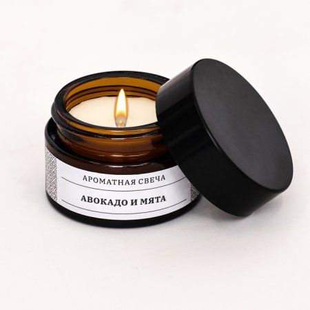 Свеча ароматическая в банке "Авокадо и Мята" 12 г SIM-9485081