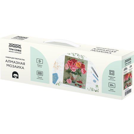 Алмазная мозаика ТРИ СОВЫ "Пионы и вишня" 30 x 40 см, холст RE-АМ3040_47519