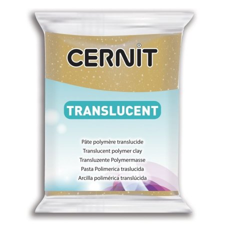 Пластика полимерная запекаемая CERNIT Translucent прозрачная 56 г (050 золотой с блестками) RH-CE0920056050