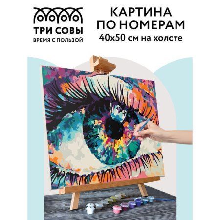 Картина по номерам на холсте ТРИ СОВЫ "Волшебство взгляда" 40 x 50 см, краски, кисть RE-КХ_44176