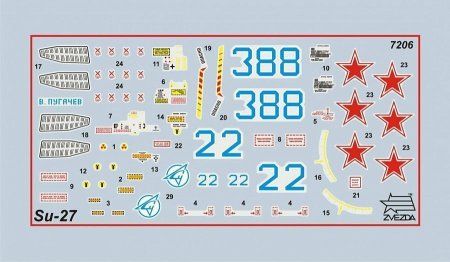Сборная модель: Самолет Су-27, подарочный набор, З-7206ПН