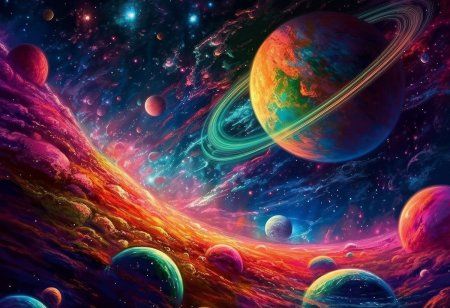 Пазл 500 элементов ФРЕЯ "Неоновый космос" PZL-500/49