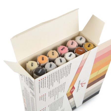 Набор маркеров на спиртовой основе VISTA-ARTISTA 03 - Портрет 0.7-7 мм 12 цв BMAS-12-03