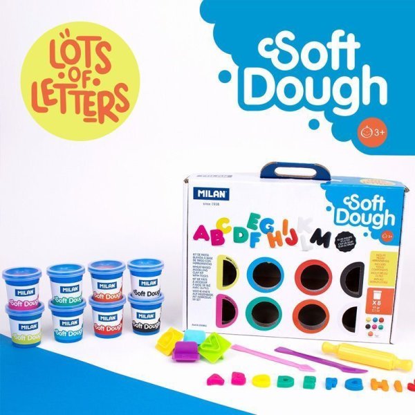 Набор массы для лепки MILAN Soft Dough Lots of Letters 8 цв x 59 г + аксессуары ML-913308LL