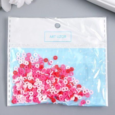 Бусины для творчества PVC "Колечки розовые" ≈ 330 шт 0.1 x 0.4 x 0.4 см SIM-9127286