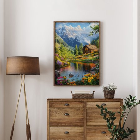 Пазл 2000 элементов ФРЕЯ "Премиальная коллекция. Домик у подножья гор" TOP-PZL-2000/05