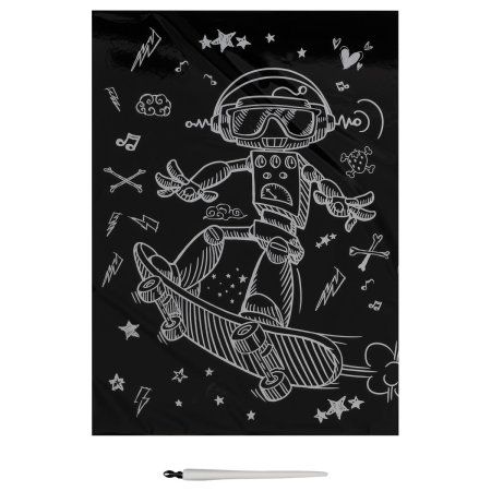 Гравюра с мультицветной основой ТРИ СОВЫ А4 "Робот на скейте" RE-GA4_49940 Гравюра с мультицветной основой ТРИ СОВЫ А4 "Робот на скейте" RE-GA4_49940