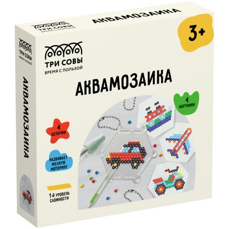 Аквамозаика ТРИ СОВЫ "Транспорт" 12 x 12 см набор инструментов, трафареты, картонная коробка RE-AQB_54290
