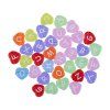 Бусина HOBBIUS пластик 4 x 12 мм 100 шт №01 прозрачные/цветные сердечки "английский алфавит" ABFG-01