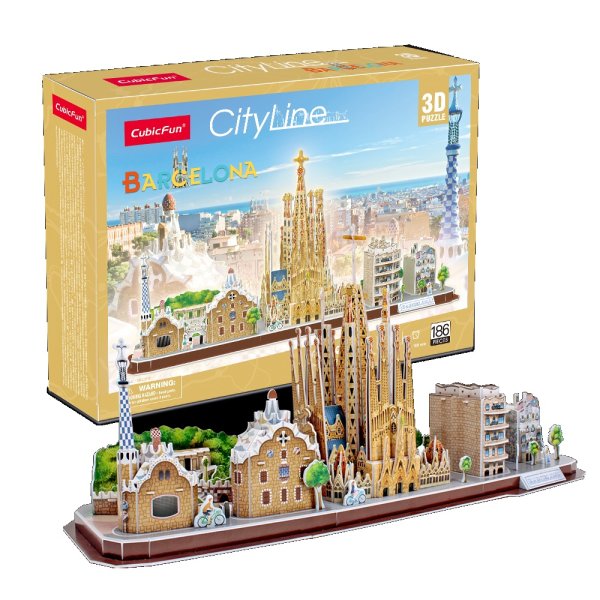 3D пазл CubicFun Серия "CityLine" Барселона, 186 деталей UT-MC256h