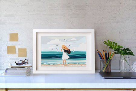 Набор для раскрашивания по номерам (на картоне) ФРЕЯ 30 х 20 см "Девушка у моря" PKZ/PS-045 Набор для раскрашивания по номерам (на картоне) ФРЕЯ 30 х 20 см "Девушка у моря" PKZ/PS-045