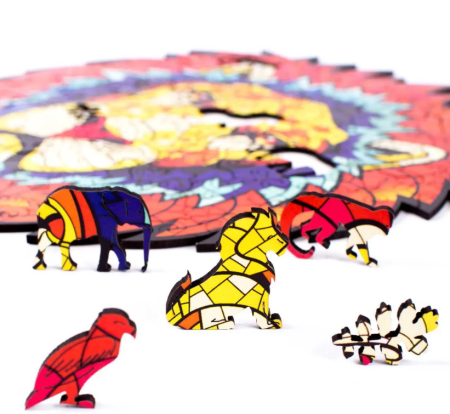 Деревянный пазл с двухслойной крышкой Лев XL (2022) MAGZ211-2