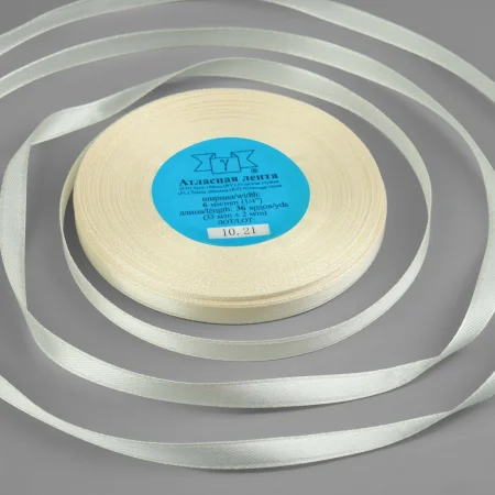 Лента атласная BLITZ 6 мм (1/4") 33 м ± 2 м №008 кремовый LEN-B-6-008