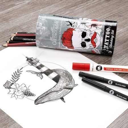 Набор для скетчинга CRETACOLOR Tattoo 14 предметов, мет.упаковка CR40083 Набор для скетчинга CRETACOLOR Tattoo 14 предметов, мет.упаковка CR40083