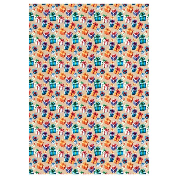 Упаковочная бумага глянцевая MESHU "Happy birthday" 1л. 70 x 100 см 70 г/м2, ассорти, 4 дизайна RE-MS_62814