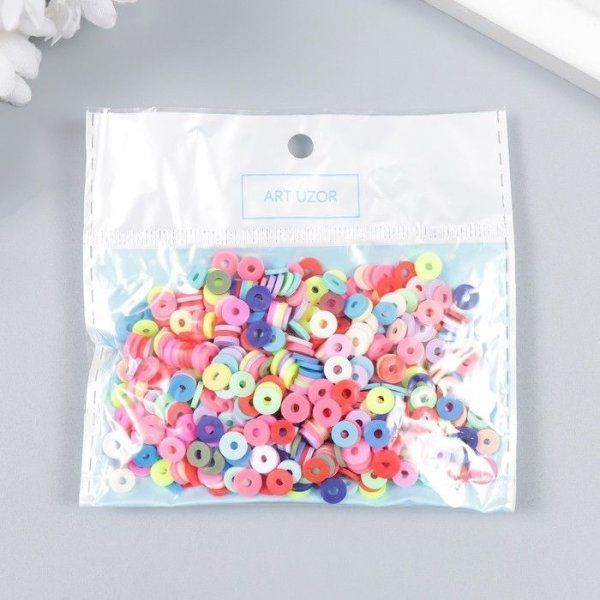 Бусины для творчества PVC "Колечки цветные" 25 г 0.1 x 0.6 x 0.6 см SIM-9127263