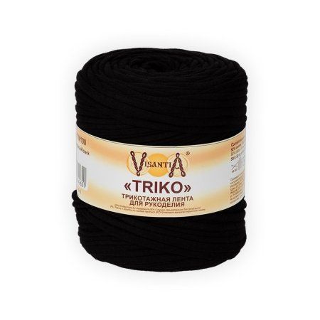 Трикотажная лента для рукоделия VISANTIA Triko 92% хлопок, 8% эластан 1 х 500 ± 50 г 100 ± 20 м черный FTM100-02