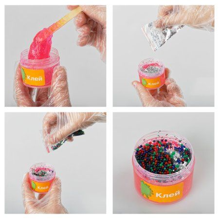 Набор для создания слайма ТРИ СОВЫ Slime party "Аниме" розовый, наполнение - орбизы и блестки, аромат бабл гам, картонная коробка RE-555