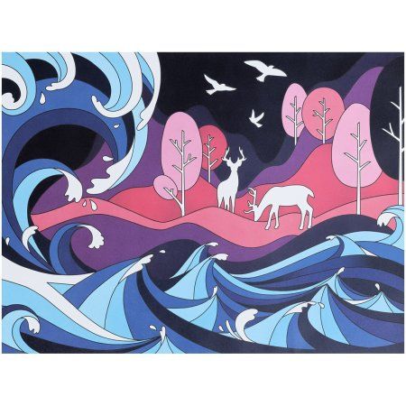 Картина цветным песком ТРИ СОВЫ "Таинственный лес" картонный пакет с европодвесом RE-ФП_47867