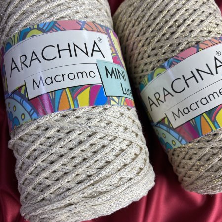 Пряжа ARACHNA Macrame Mini Lurex 75% хлопок, 15% полиэстер, 10% люрекс 1 x 250 г 200 м