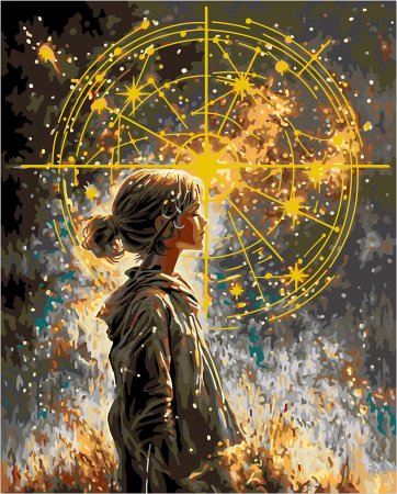 Набор для раскрашивания по номерам (со светодиодами) ФРЕЯ 50 х 40 см "Знаки судьбы" PNB/PLDD-330