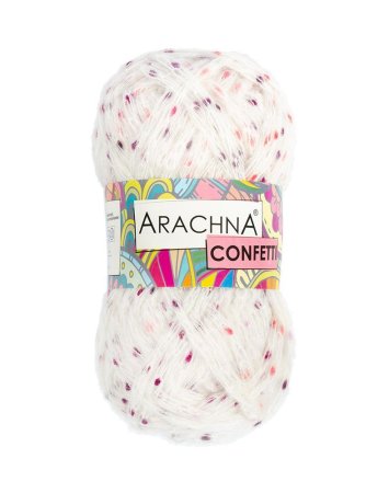 Пряжа ARACHNA Confetti 30% мохер, 30% акрил, 20% нейлон, 20% полиэстер 1 х 100 г 110 м №2765 белый-розовый-фиолетовый ARA-CON-2765