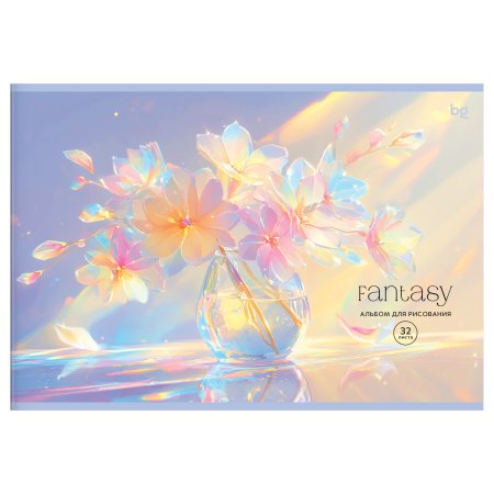 Альбом для рисования 32л. A4 BG "Кристаллы" на скрепке RE-АР4ск32_08617