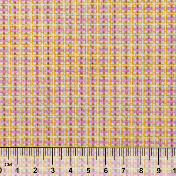 Ткань для пэчворка PEPPY БАБУШКИН СУНДУЧОК 50 x 55 см 140 ± 5 г/м2 100% хлопок БС-15 клетка яр.желтый/бирюзовый