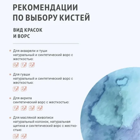 Кисть Roubloff серия 1ТТ4 имитация мангуста шлейф ручка короткая пестрая №6 MP1ТТ4-6