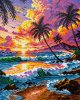 Кристальная (алмазная) мозаика ФРЕЯ на подрамнике "Закат над океаном" 40 х 50 см ALPD-310