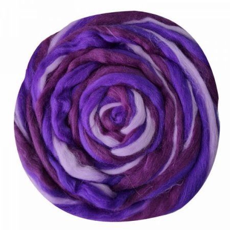 Шерсть для валяния GAMMA 100% полутонкая шерсть 50 г св.фиалка/т.сирень/фиолетовый MY-050-6096