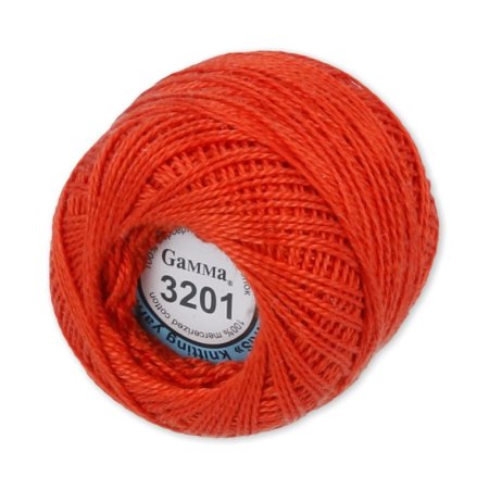 Пряжа GAMMA Ирис 100% хлопок 1 x 10 г 82 ± 3 м №3201 св.красный GAM-IRI-1-3201
