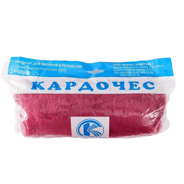 Шерсть Камтекс Кардочес Мини 100% полутонкая шерсть 100 г 088 брусника КАМ-КАРДМ-088