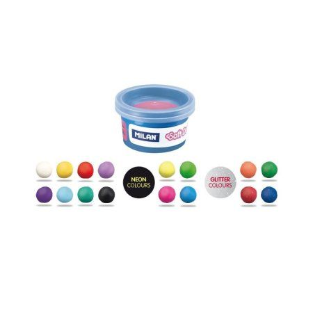 Набор массы для лепки MILAN Soft Dough Super Colours 16 цв x 30 г (класс, неон, блест) ML-913316SC Набор массы для лепки MILAN Soft Dough Super Colours 16 цв x 30 г (класс, неон, блест) ML-913316SC