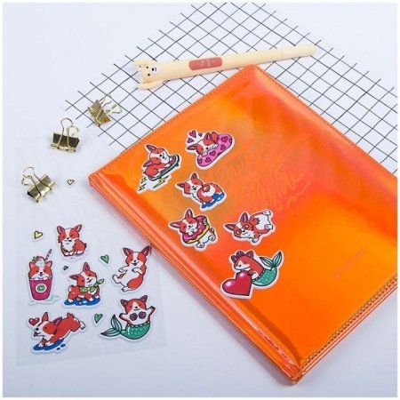 Наклейки объемные MESHU "Corgi" 10 x 19 см RE-MH_33116