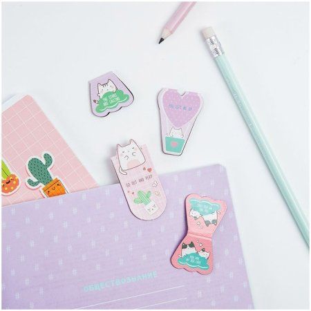 Закладки магнитные для книг 4 шт MESHU "Say Meow" 70 x 132 мм RE-MS_39389