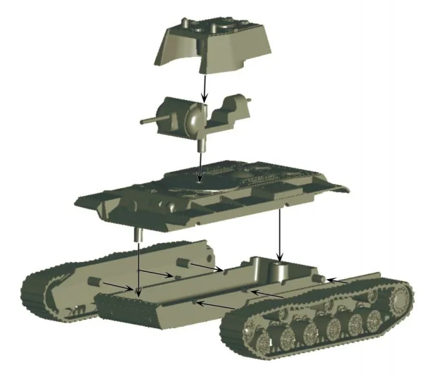 Сборная модель: Советский танк КВ-1 с пушкой Ф32, З-6190
