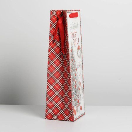 Пакет подарочный крафтовый под бутылку "Волшебных моментов" 13 x 35 x 10 см SIM-4275604