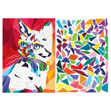 Аппликация наклейками ТРИ СОВЫ "Неоновые кошки" А4, 2 основы, картонный конверт RE-АПн_64297