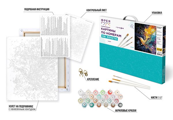 Набор для раскрашивания по номерам (с краской-металлик) ФРЕЯ 50 х 40 см "Красочная колибри" PNB/PLZ-288