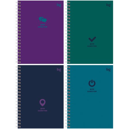 Записная книжка A6 80л. BG "Monocolor. Dark" глянцевая ламинация, твердая обложка, на гребне RE-ЗКТ6гр80_лг_12096