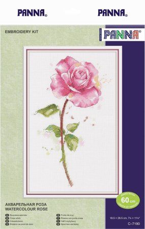 Набор для вышивания PANNA Акварельная роза 18.5 х 28.5 см C-7190