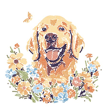 Кристальная (алмазная) мозаика ФРЕЯ постер "Собачка в цветах" 30 х 30 см ALBP-259