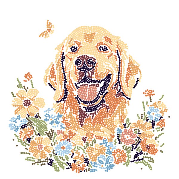 Кристальная (алмазная) мозаика ФРЕЯ постер "Собачка в цветах" 30 х 30 см ALBP-259