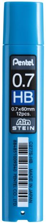 Грифели для карандашей автоматических PENTEL Ain Stein HB 0.7 мм, 12 шт в тубе C277S-HB