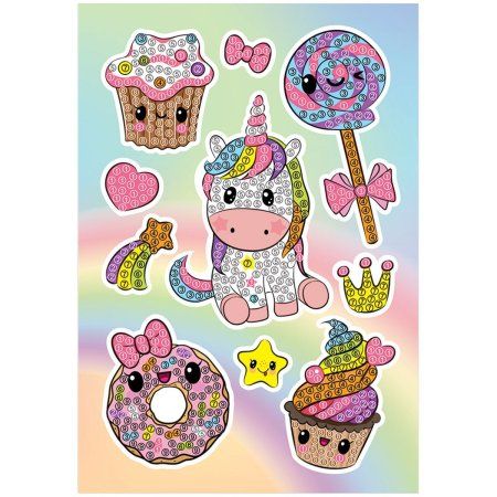 Алмазная мозаика, наклейки ТРИ СОВЫ "Вкусняшки" пакет с европодвесом RE-АМН_48204