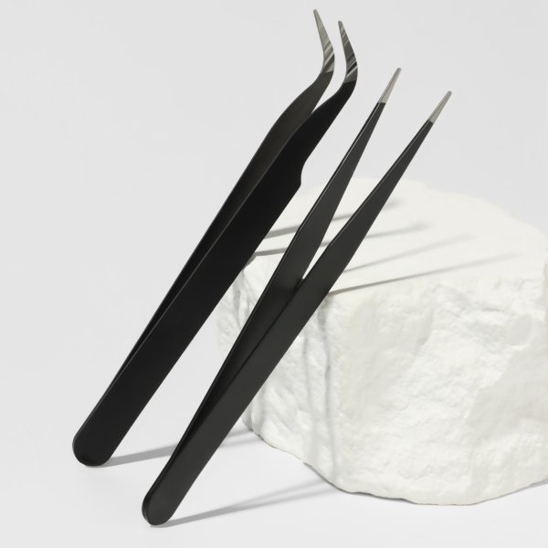 Набор пинцетов QF 2 шт, L-изгиб, прямой SIM-3967580