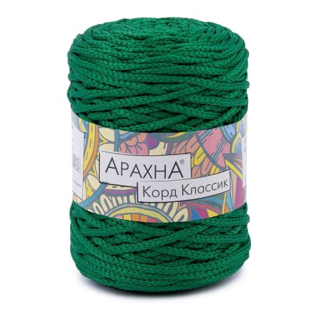 Пряжа ARACHNA Cord Classic 100% полиэфир 1 х 200 ± 10 г 100 ± 5 м №20 яр.зеленый ARA-COR-CL-20