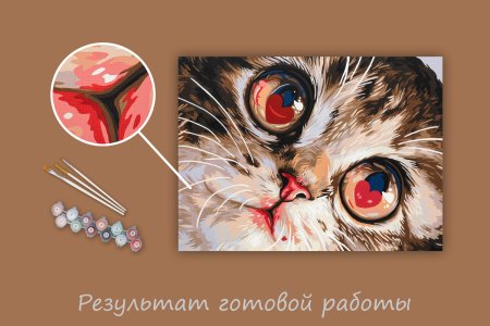 Набор для раскрашивания по номерам (цветной холст) ФРЕЯ 40 х 30 см "Влюбленные глазки" PNB/PMC-308